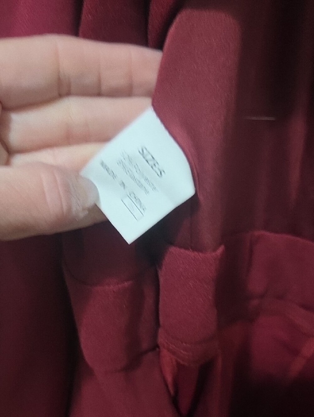 Women's Burgundy Long Sleeve Jumpsuit - Picture 5 of 6